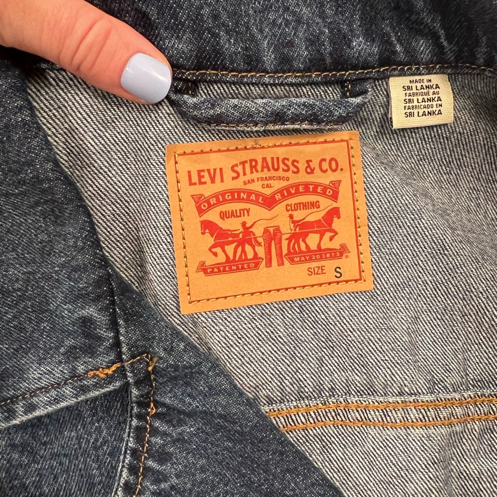 Levi’s Blue Denim Biker Jean Jacket - Picture 2 of 5